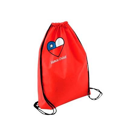 Bolsa-Mochila Ecológica tipo Morral modelo ´´DRAWSTING´´, en tela TNT 34x44 cm