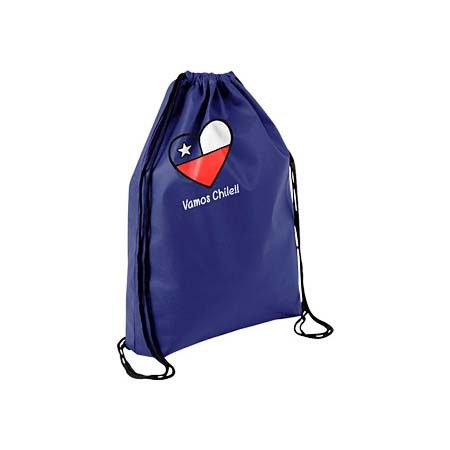 Bolsa-Mochila Ecológica tipo Morral modelo ´´DRAWSTING´´, en tela TNT 34x44 cm