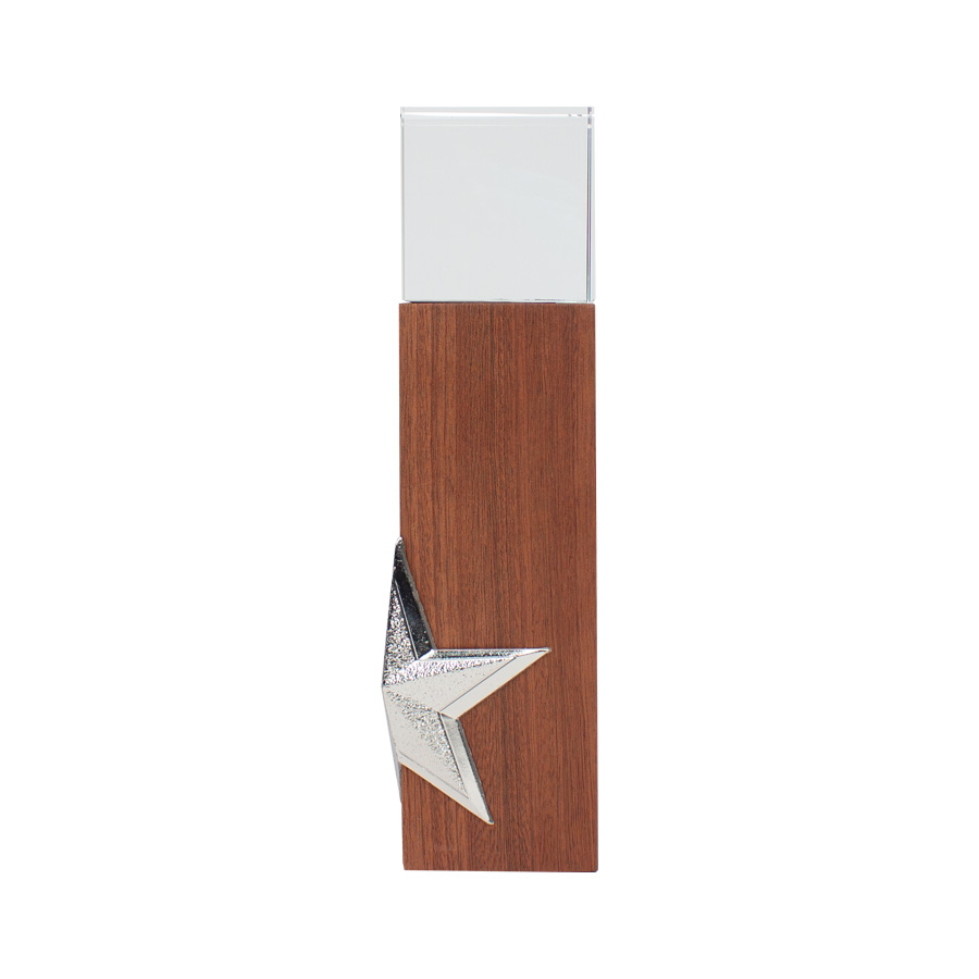 Trofeo de Madera y Cristal Silver Star