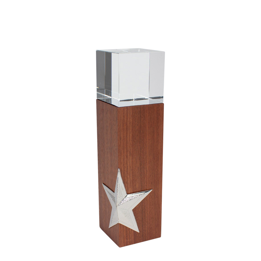 Trofeo de Madera y Cristal Silver Star