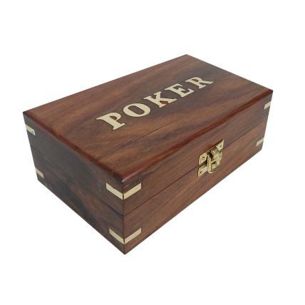 Juego Póker Caja Madera