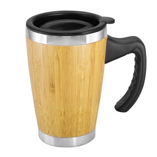 Mug de Bambú con Asa Plástica de 400 cc