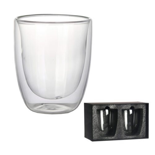 Set de 2 vasos de vidrio doble pared