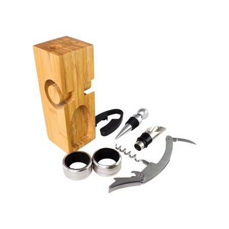 Set de Vino rectangular de Bamboo