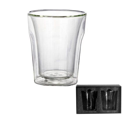 Set de 2 vasos de vidrio doble pared