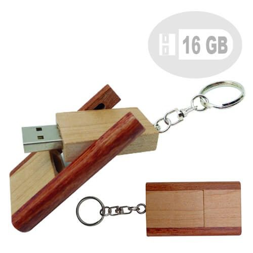 Pendrive llavero madera