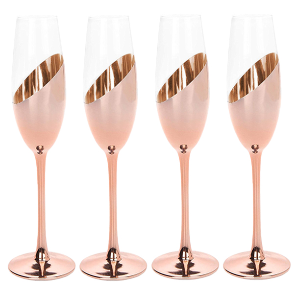 Set de 4 Copas Champagne Encobrizadas