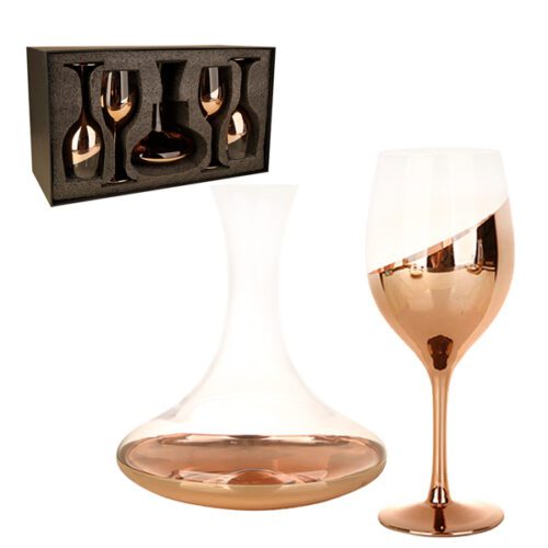 Set de Copas y Decantador para Vinos Encobrizado