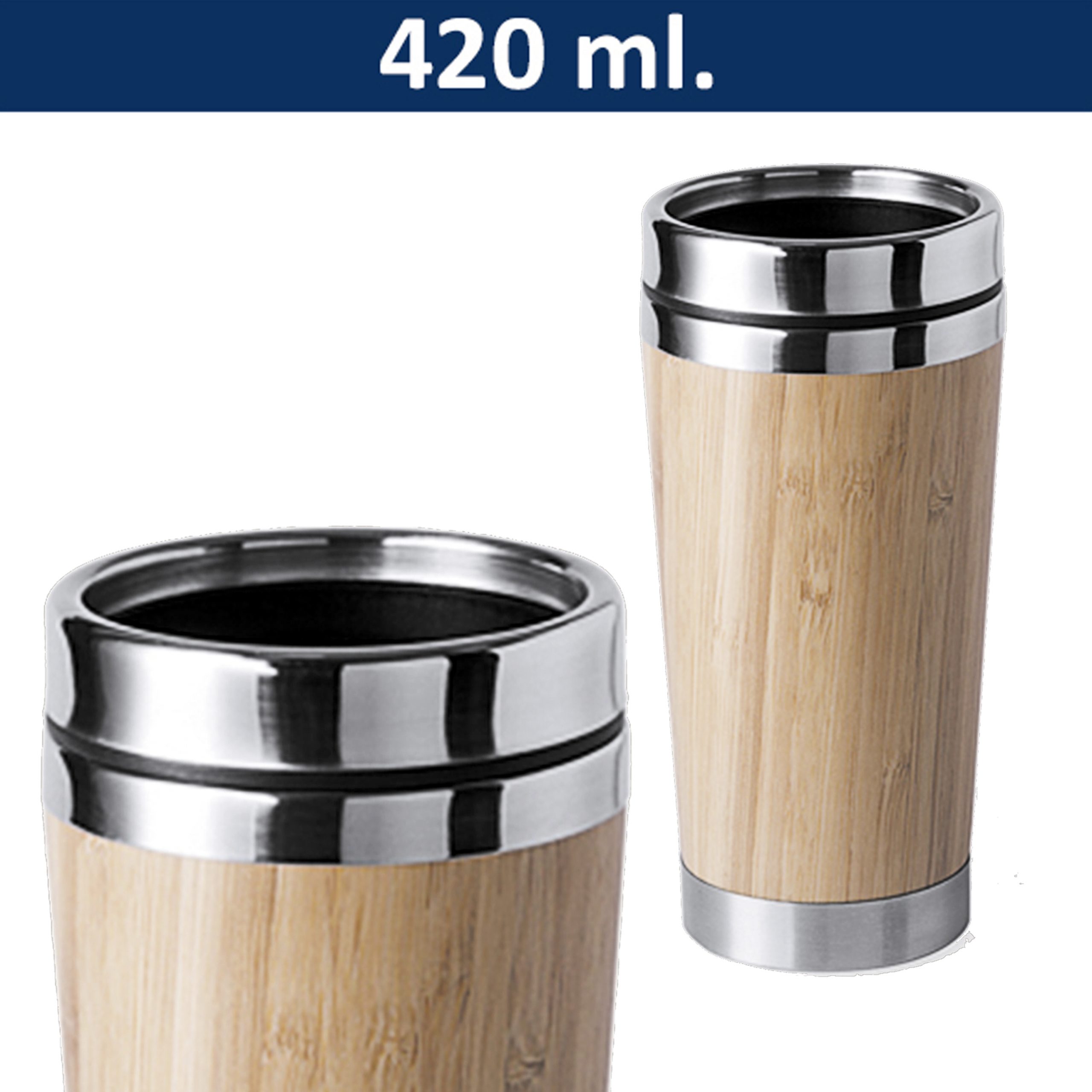 Mug Térmico Bamboo Acero Inoxidable