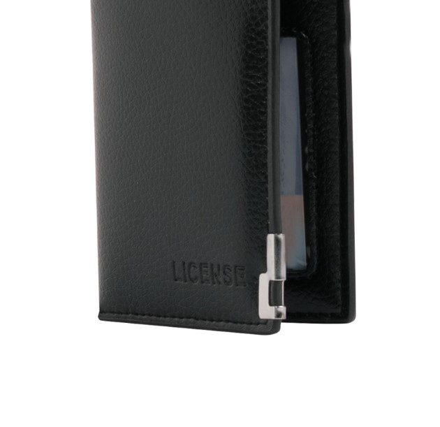 Porta-Tarjetas vertical de Eco-Cuero LICENSE