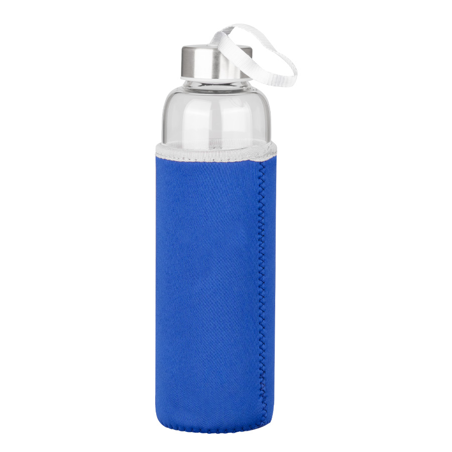 Botella de Vidrio Borosilicato con Funda de Neopreno 580cc.