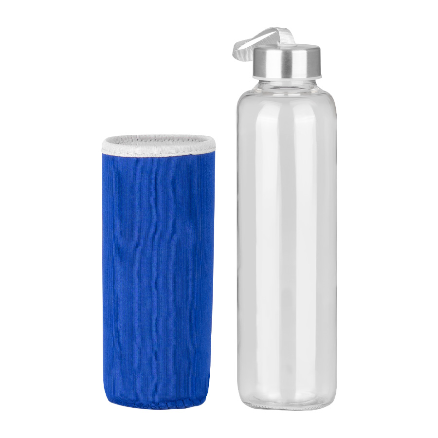 Botella de Vidrio Borosilicato con Funda de Neopreno 580cc.