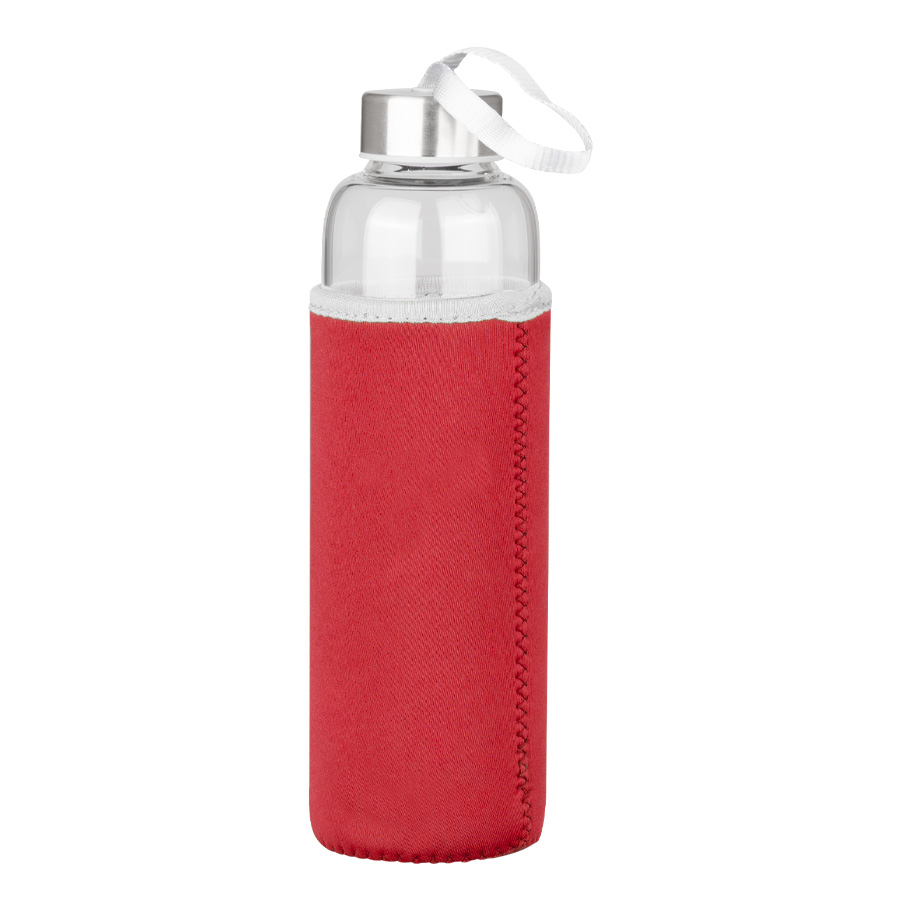Botella de Vidrio Borosilicato con Funda de Neopreno 580cc.