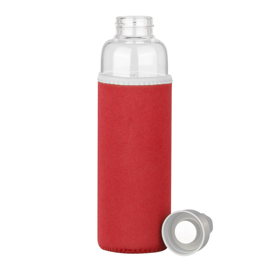 Botella de Vidrio Borosilicato con Funda de Neopreno 580cc.