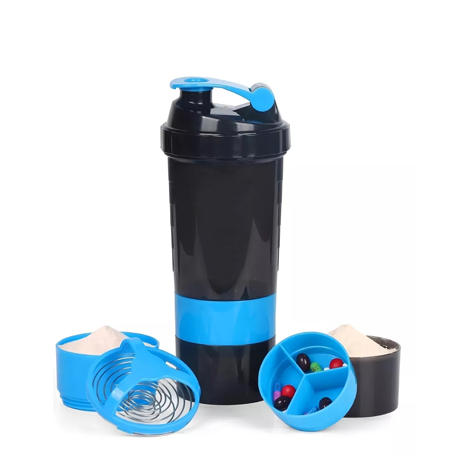 Vaso Gym para batidos proteína SHAKE, con 4 compartimentos