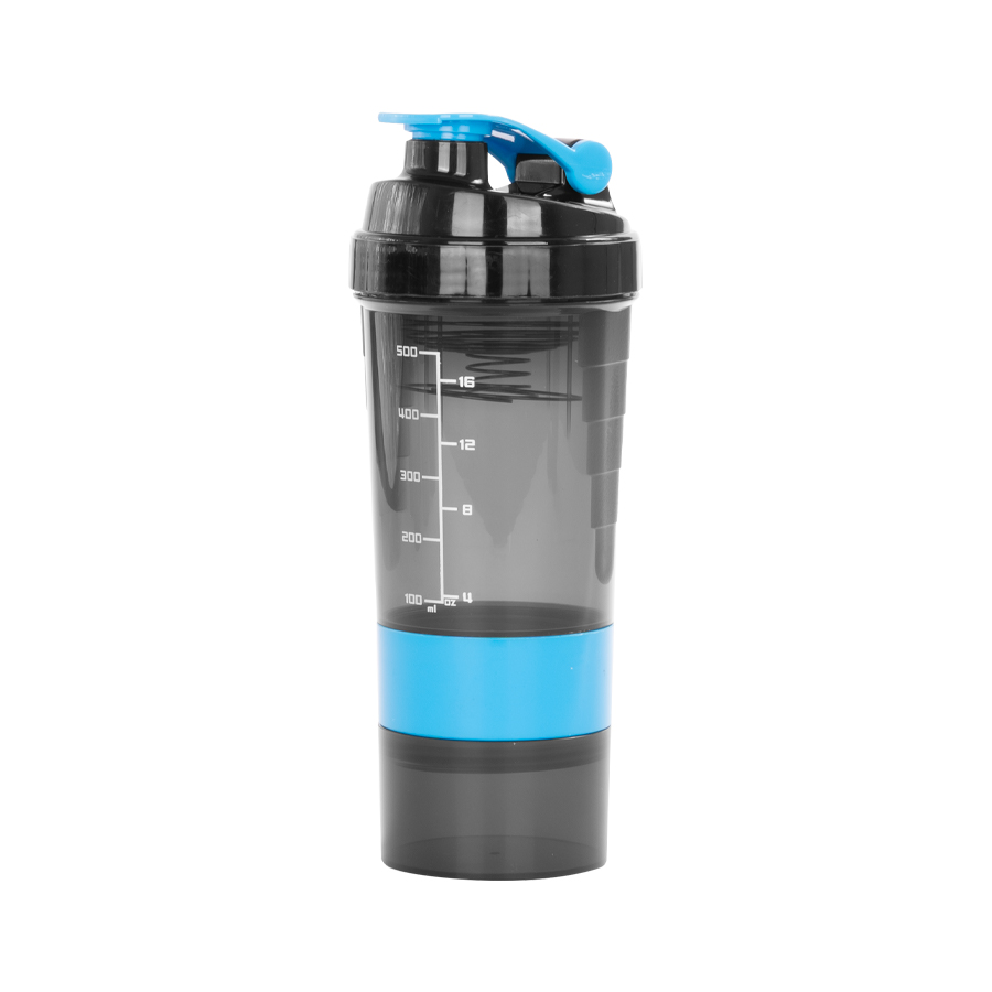 Vaso Gym para batidos proteína SHAKE, con 4 compartimentos