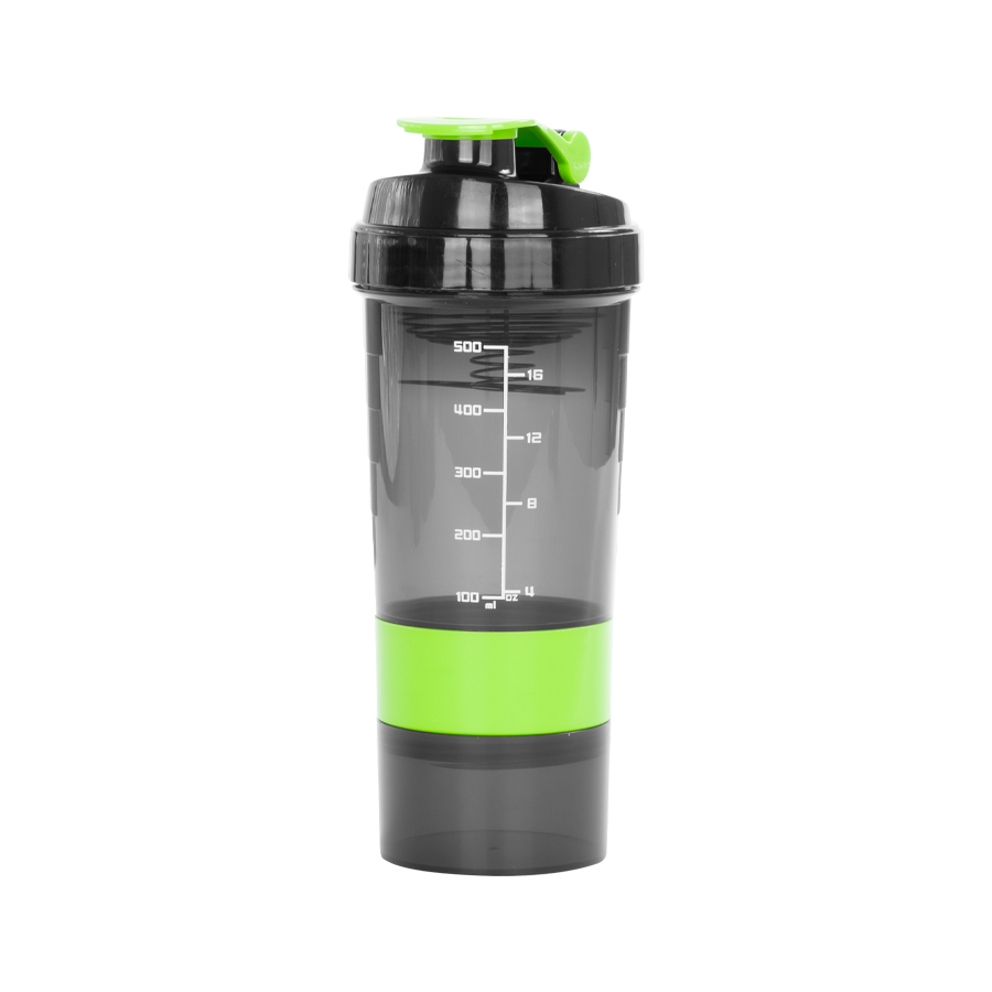 Vaso Gym para batidos proteína SHAKE, con 4 compartimentos
