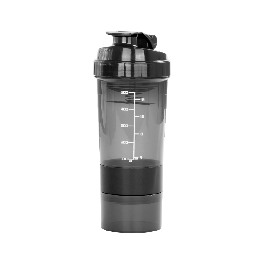 Vaso Gym para batidos proteína SHAKE, con 4 compartimentos