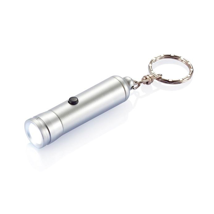Llavero Linterna plateada LED	