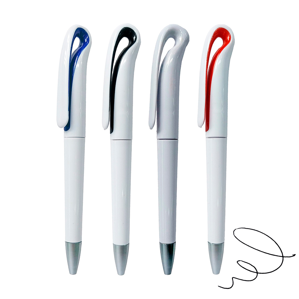 Bolígrafo Plástico Blanco Colores. 