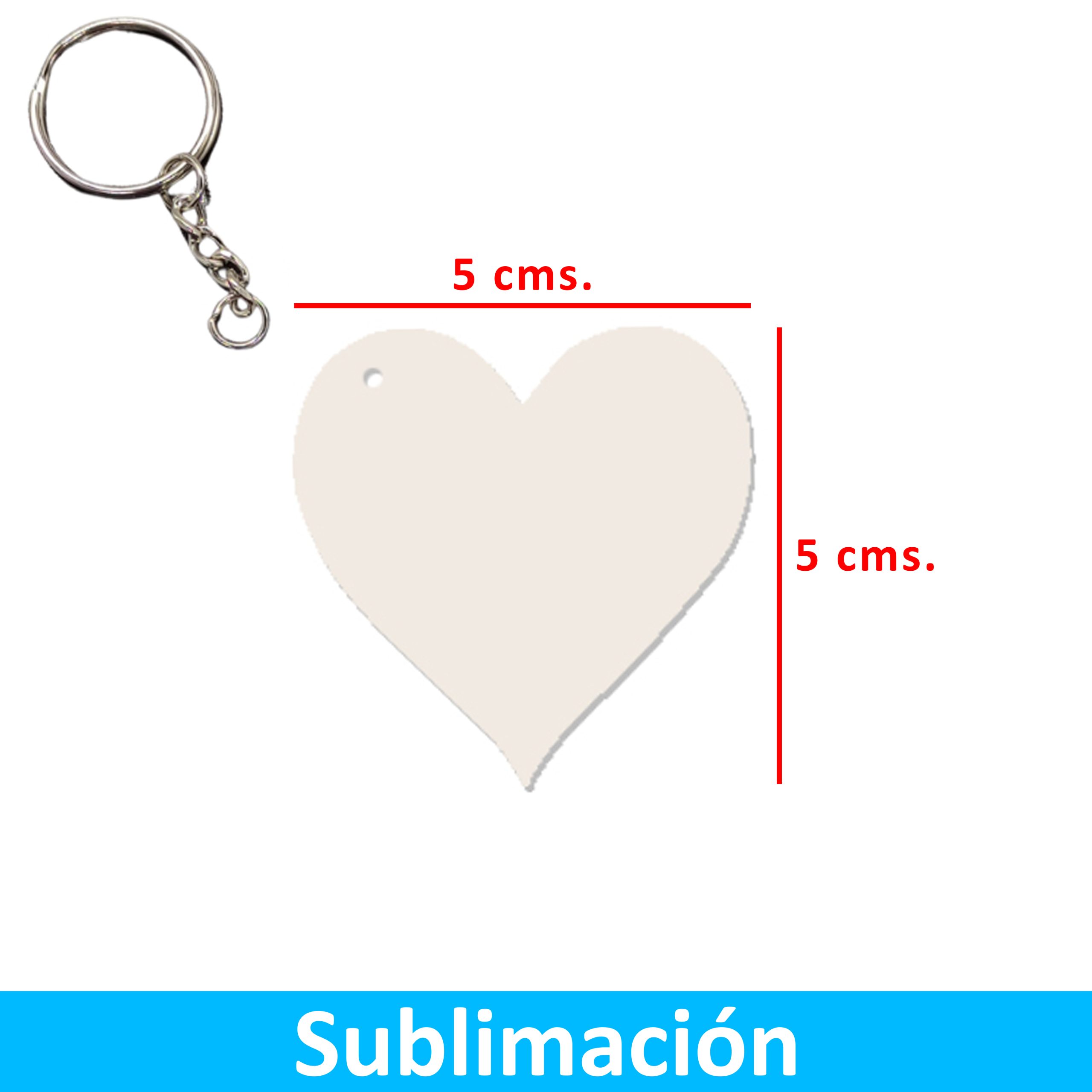 Llavero Acrílico Sublimable Corazón