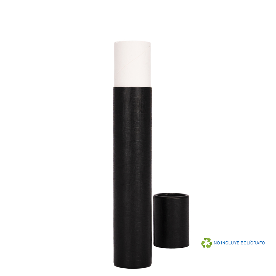 Tubo Porta-Lápiz o Bolígrafo, en cartón forrado negro