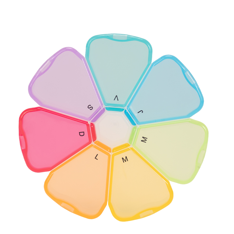 Pastillero Plástico 7 días FLOWER