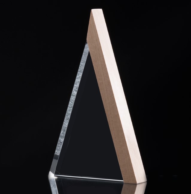 Trofeo Galvano de Madera y Cristal Triangle