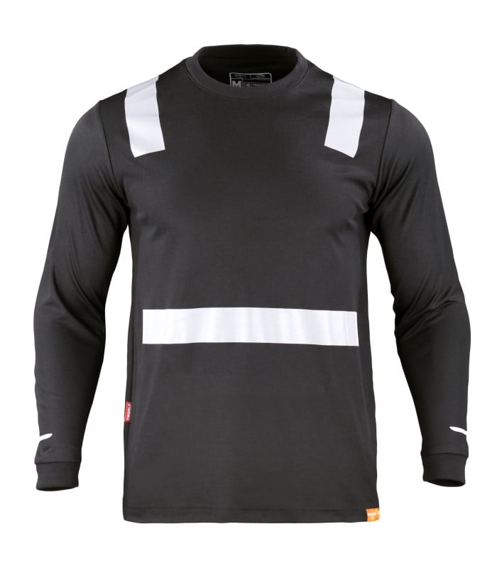 Polera Hibrida con Cinta Reflectiva Manga Larga Hombre