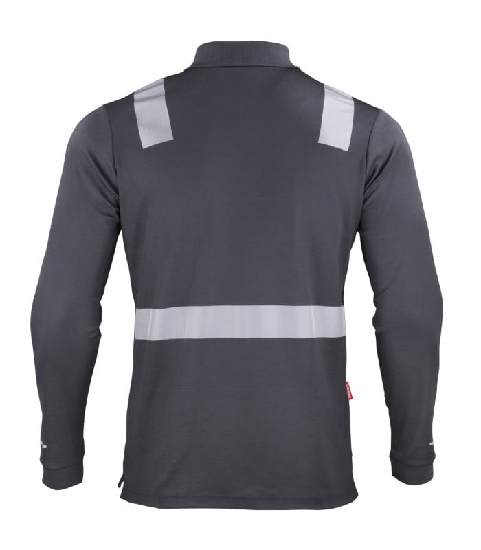 Polera Polo Hibrida con Cinta Reflectiva Manga Larga Hombre