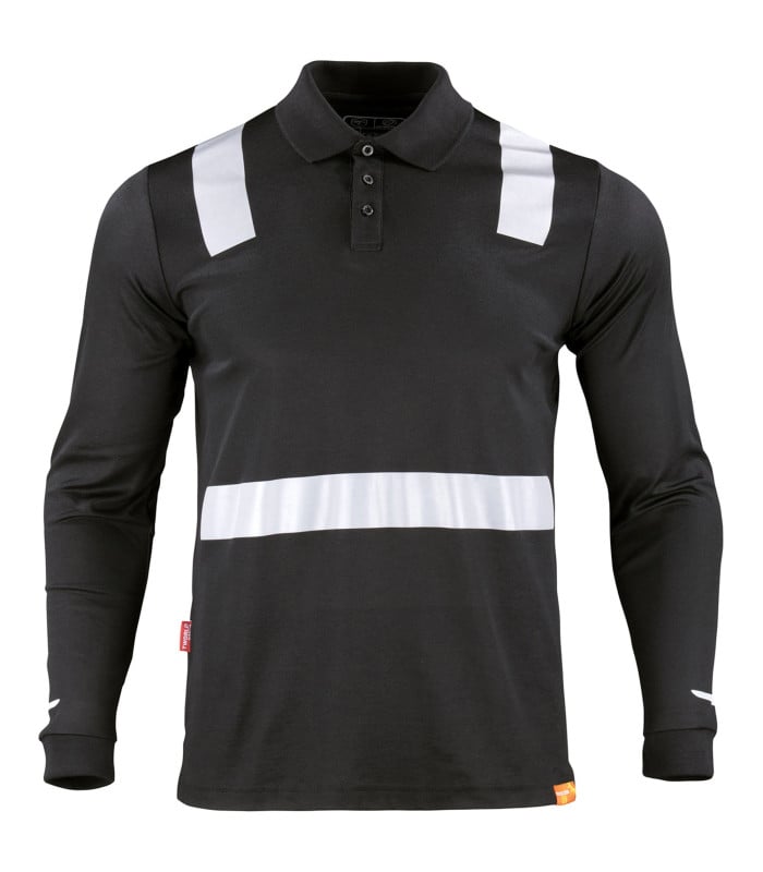 Polera Polo Hibrida con Cinta Reflectiva Manga Larga Hombre