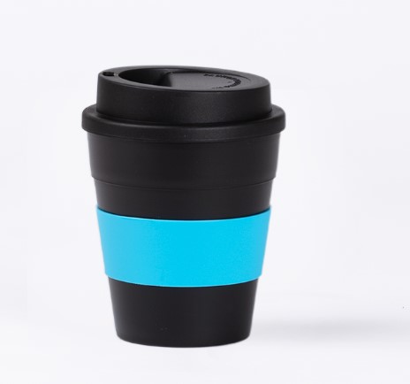 Mug Express Cup BLACK 356cc con banda silicona
