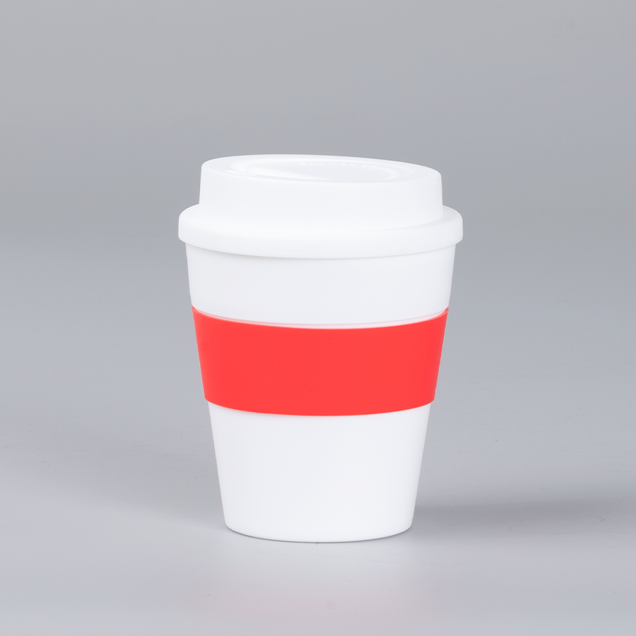 Mug Express Cup WHITE 356cc con banda silicona 