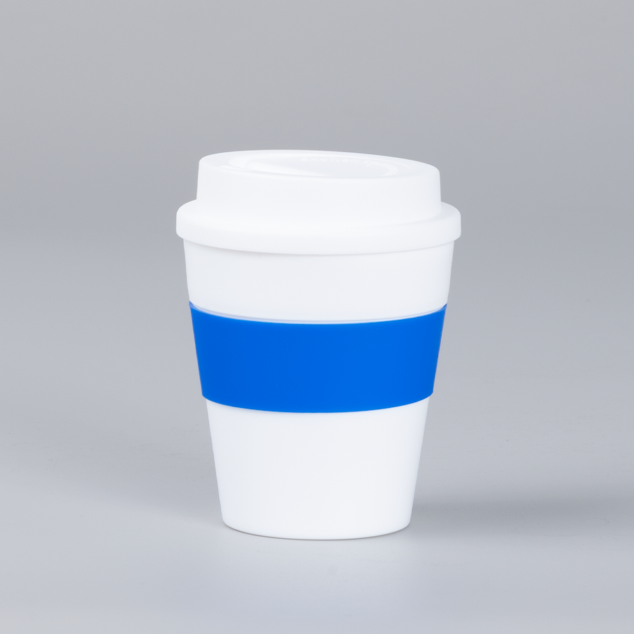 Mug Express Cup WHITE 356cc con banda silicona 
