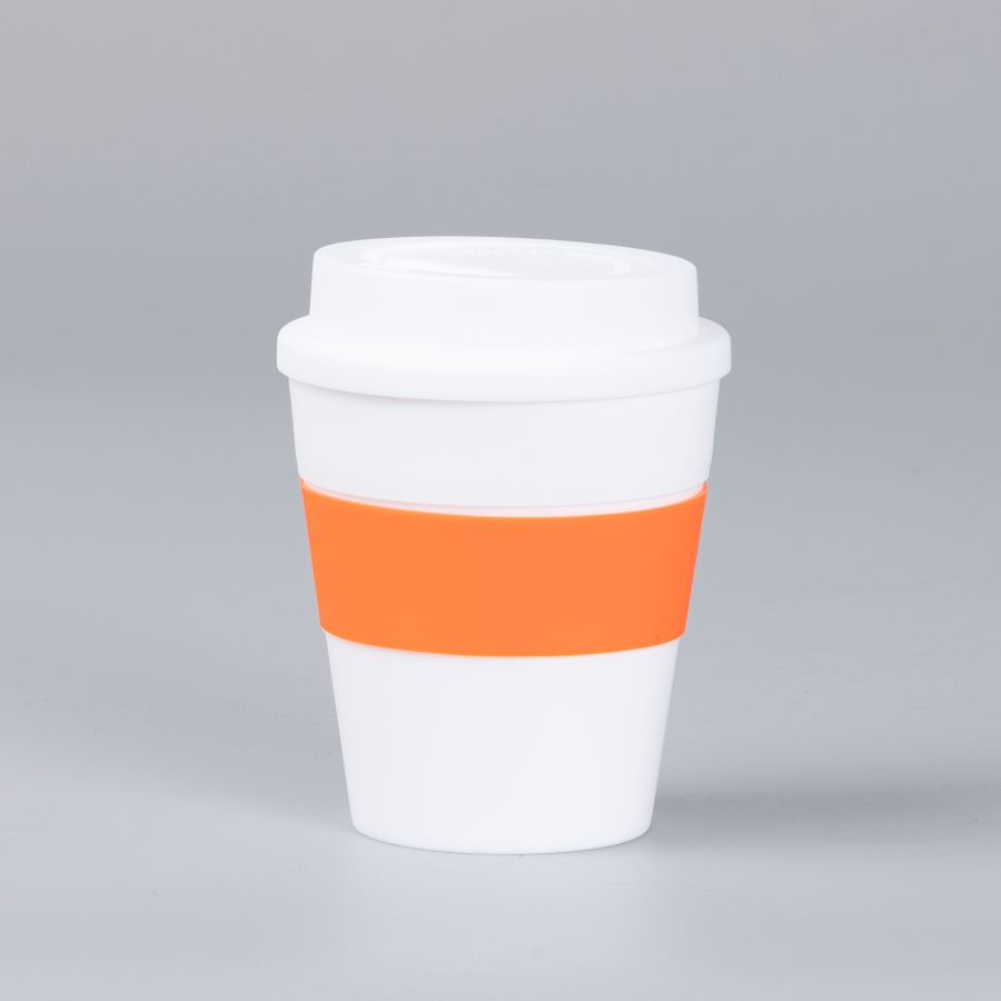 Mug Express Cup WHITE 356cc con banda silicona 