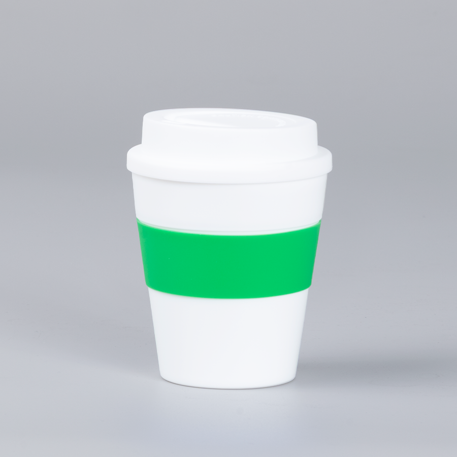 Mug Express Cup WHITE 356cc con banda silicona 