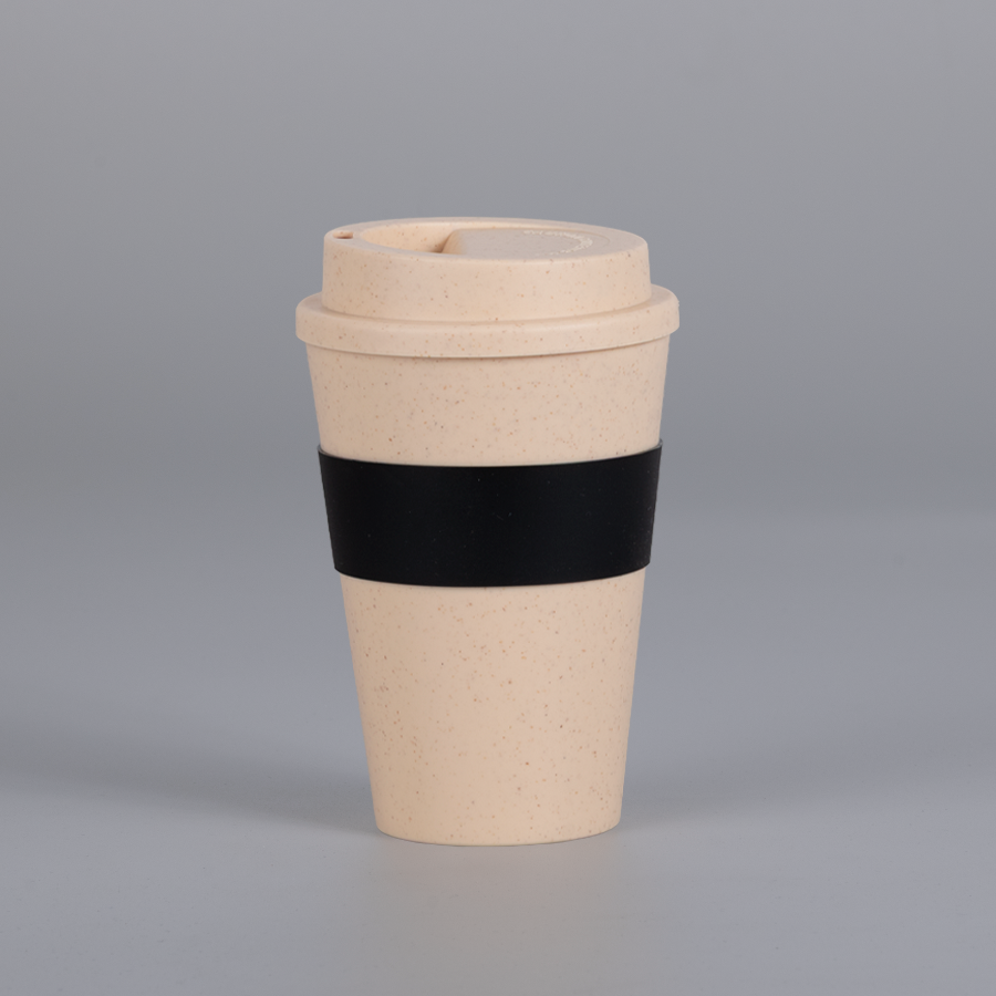 Mug Eco Cup WHEAT STRAW 355cc con banda silicona