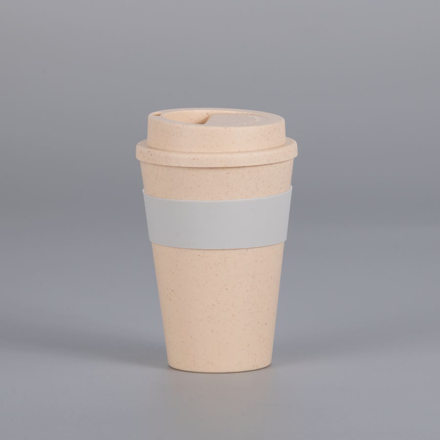 Mug Eco Cup WHEAT STRAW 355cc con banda silicona