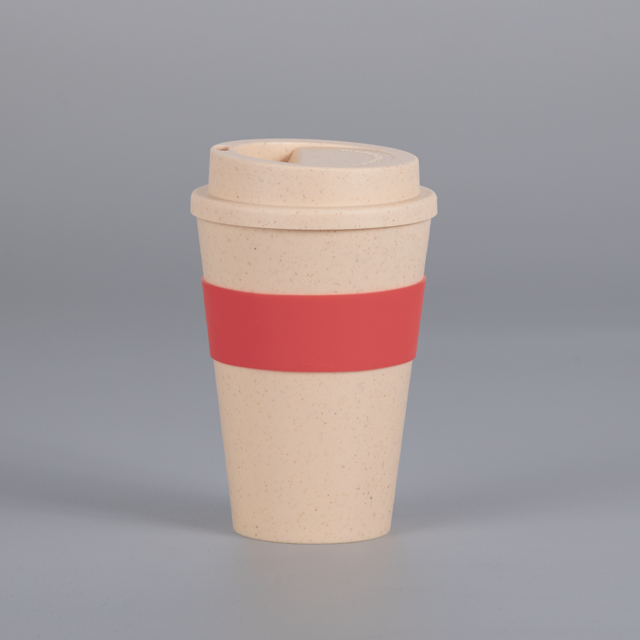 Mug Eco Cup WHEAT STRAW 355cc con banda silicona