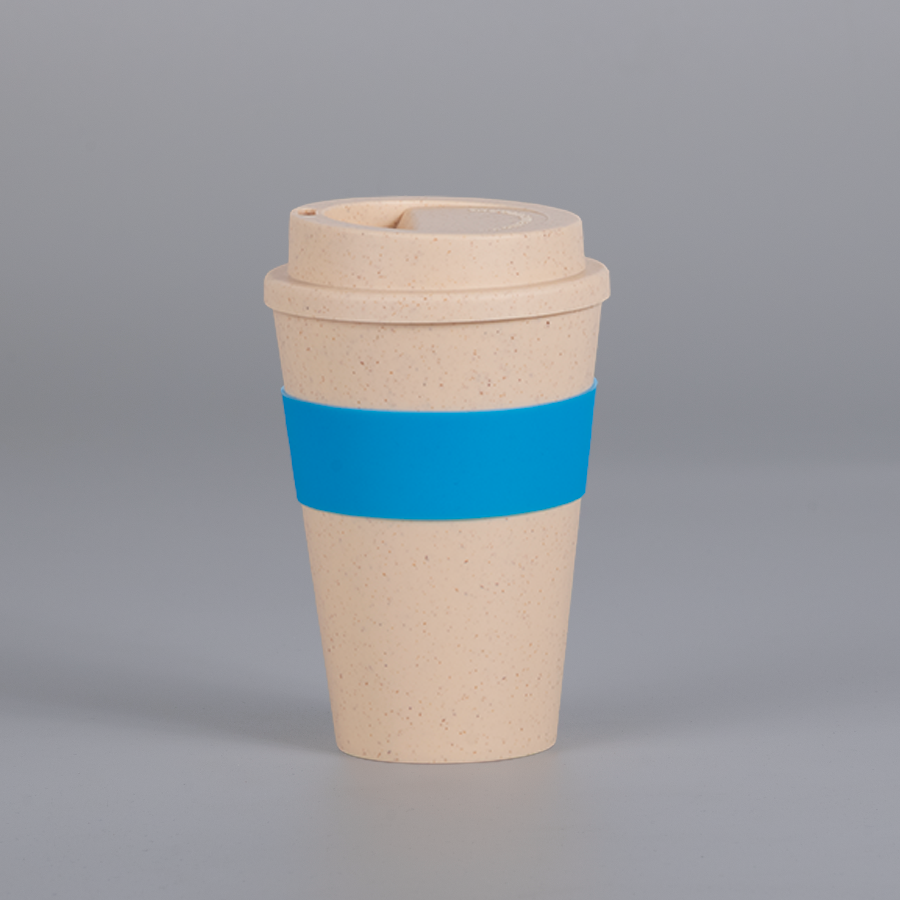 Mug Eco Cup WHEAT STRAW 355cc con banda silicona