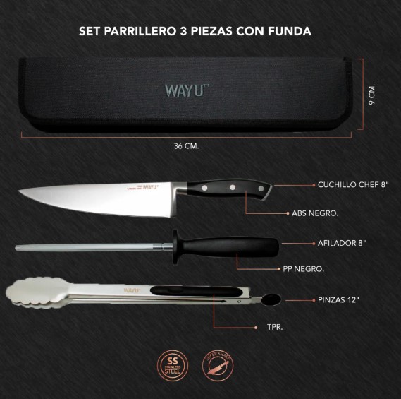 Set Parrillero 3 Piezas