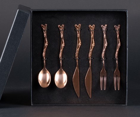 Deluxe Set de Cubiertos encobrizados para cóctel